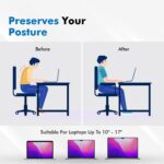 Portable Invisible Foldable Laptop Stand Aluminum Ergonomic Notebook Riser with Anti-Slip Cooling Pad Grip for MacBook, HP, Dell & All Laptops - Image 3