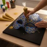 Golden Glitter Ceramic Cones for Arts & Crafts | Lippan Art | Mandala Art | Pottery | Liner DIY Decorative Purposes Pack of 3PC Golden Glitter - Image 3