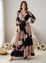 Modestouze Attires Dress for Women Western, Maxi Dresses, One Piece Long Gown Outfit, Floral Print, V Neck Design, Clothing, Western Outfit for Women - Image 2