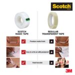 3M Scotch Magic Tape Roll with Refillable Dispenser | 1.9cm x 32.9 meter | Invisible, writable and hand tearable | For school projects, home and office use - Image 4