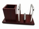 Premium Wooden Pen Stand for Office Table with Newton’s Cradle | Stylish Desk Organizer & Pen Holder for Office Desk | Stress Relief Pendulum Pen Holder for Table | Corporate Gift Item - Image 7