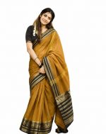 Jaanvi fashion Women's Cotton Silk Saree With Zari Work & Unstitched Blouse Piece