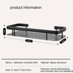 Self Adhesive Bathroom Shelf for Wall Shelf Organizer Wall Mounted Bathroom Shelves Rack Holder Stand for Bathroom Accessories Organiser Without Drill and with Drill - Pack of 2 - Image 2