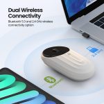 Portronics Toad 6 Bluetooth Wireless Mouse with 2.4 GHz USB Receiver, Multi-Device Pairing, Built in Battery, 1200 DPI Sensor(White) - Image 2