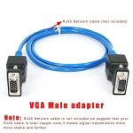 VGA to RJ45 Converter Adapter 15-Pin Male to RJ45 Female Extender Seamless Video Transmission CAT5/CAT6 Ethernet Cable, Plug & Play Compatible with LCD TV PC Projectors Laptops.(1 Pair) - Image 7