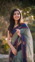 Jaanvi fashion Women's Cotton Silk Saree With Zari Work & Unstitched Blouse Piece - Image 3