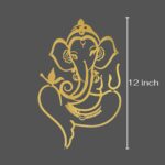 Shopeum Metal Ganesha Wall Hanging, 12inch Golden Wall Art Sculpture, Religious Home Decor (30x19cm) - Image 4