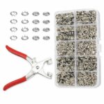 Snap Button Fastener Kit with Plier Tool, 100 Sets Metal Snap Buttons Stainless Steel Press Stud Kit for Clothing, Leather, DIY Craft, Repair with Storage Box(Silver)