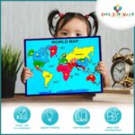 Khilonewale Kid's Wooden World Map & India Map Puzzles Set with Knobs | Educational Learning Toys for Boys and Girls | Educational Toy with Plastic KnobsPack of 2 (India Map + World Map) - Image 3