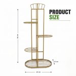 6 Potted Decorative Plant Stand | Anti-Rust Multi-Tier Stand for Indoor Outdoor Plants| Vertical Plant Stand for Living Room, Bedroom, Office Corner | Gamla Stand | Trendy Planter Rack | Size – 37x18 Inch (HxL) - Gold - Image 3