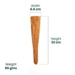 The Indus Valley Neem Wood Ladles - Wooden Flip/Spatula/Ladle For Cooking Dosa/Roti/Chapati | Kitchen Tools | No Harmful Polish | Handmade | Cookware - (Neem Wood, Set Of 3) - 25 Cm - Image 2