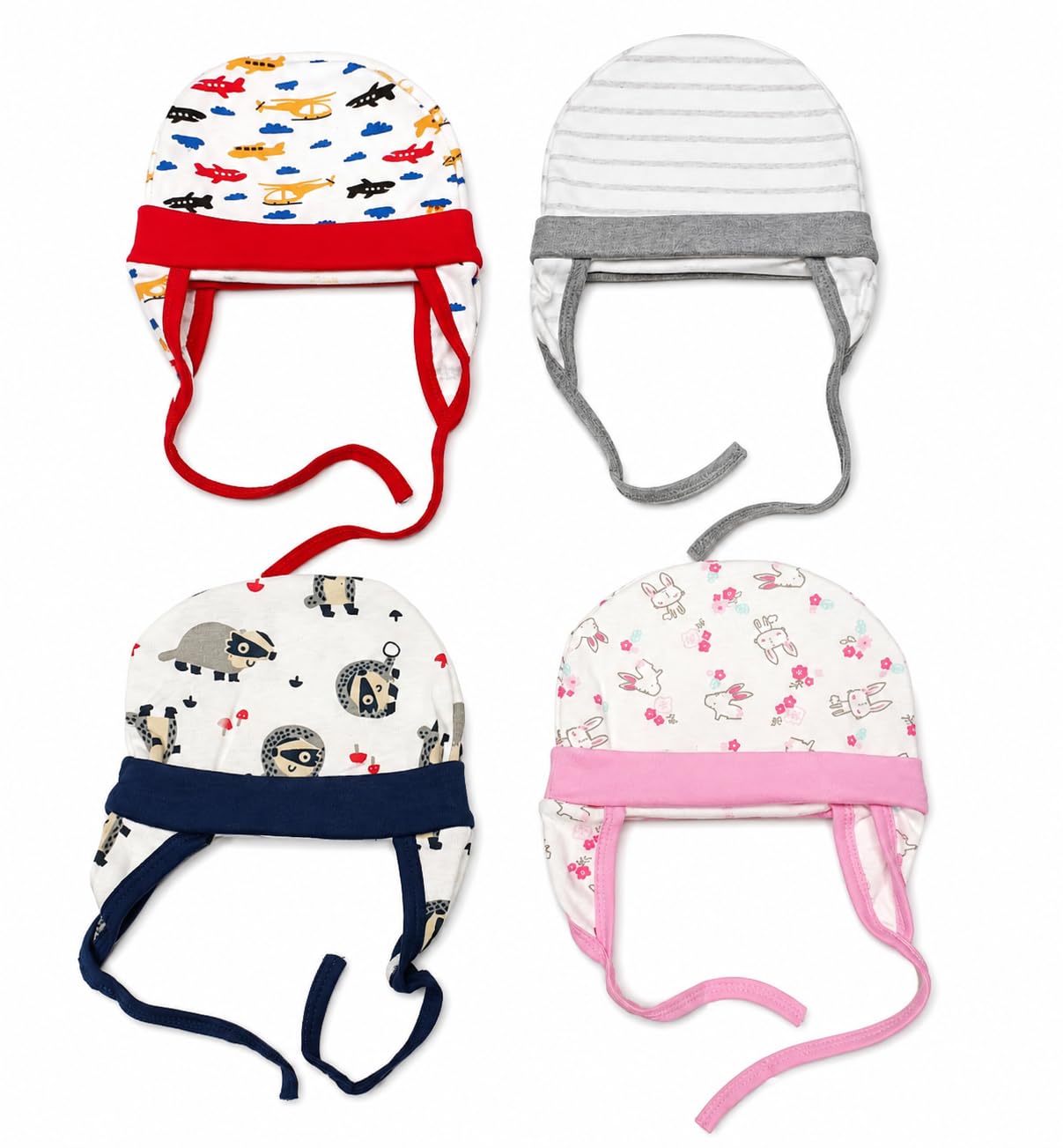 61qe48sCHKL._SL1303_.jpg BABY STATION Cotton Cap for New Born Baby Boys & Girls | Soft & Breathable Infant Cap | Comfortable Baby Hat | Multicolor - Image 1