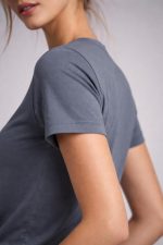 Women’s Solid Short Sleeve T-Shirt Round Neck Plain Casual Wear Top for Daily Use