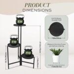 Bee Creative 3-Tier Foldable Metal Plant Stand for Indoor & Outdoor | Heavy Duty Iron Flower Pot Stand | Corner Plant Holder Rack | Powder Coated Finish | Balcony, Living Room, Patio & Garden | Black - Image 3