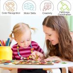Wooden Alphabet, Number, and Shapes Puzzles for Toddlers - Montessori Educational Learning Toy Set for Boys & Girls - Chunky Colorful Peg Puzzles for 3+ Year Olds, 3-Pack - Image 3