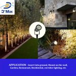 D'Mak Aluminium Body Outdoor LED 3 Watts and Spike Focus 'IP65 ' Water Resistant and Adjustable 180° Black Round Garden Lights for Garden, Parking Area, Malls, Patio, (Warm White) - Pack of 10 - Image 6