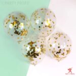 Party Propz Golden Balloons For Decoration - 12 Pcs, Golden Confetti Balloons for Decoration | Party Decorations | Glitter Balloons Gold Balloons For decorations | Birthday Balloon - Image 9