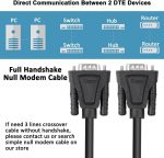 DTECH DB9 RS232 Serial Cable Male to Female Null Modem Cord Full Handshaking 7 Wire Crossover for Data Communication Computer Switch Router (3M) - Image 3