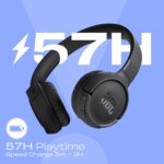 JBL Tune 520BT Wireless On Ear Headphones with Mic, Upto 57H Battery, Speed Charge : 5 Min Charge Gives Up to 3H of Playback, Multipoint Connect, Customizable Bass with Headphones App, BT 5.3 (Black) - Image 4