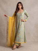 Leriya Fashion Women's Rayon Printed Anarkali Kurta and Pant with Dupatta Set | 3-Piece Printed Anarkali Kurti Set | Ethnic Festive & Office Wear Suit for Women | Elegant Suit Set for Woman - Image 7
