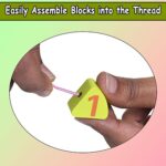 Wooden Learning Clock with Bead Lace Educational Digital Analog Number Shape and Color Learning Montessori Toy for Kids - Image 5