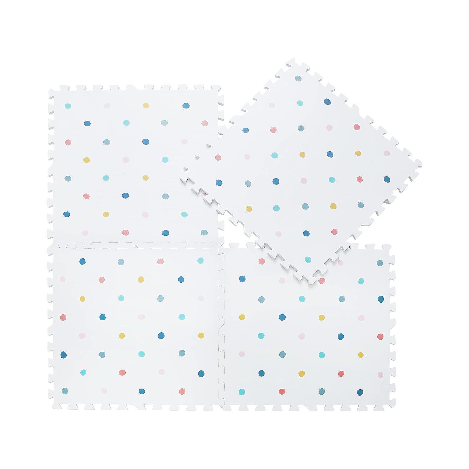 61rllohHlL._SL1500_.jpg Kind & Me Play Mats for Kids Toddler Baby Playmats Stylish Modern Premium Cushioned Soft Waterproof Crawling Playing Mat Floor Tiles 610x610x12 Mm (Set of 6, 24 Sqft, Colour Pop),Multicolor - Image 1