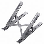 Adjustable Laptop Stand with Aluminum Build & Anti-Slip Silicone Rubber Pads | Portable Foldable Ergonomic Riser for Laptop & Other Devices | Ideal for Home or Office Desk Setup