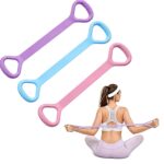 3 Pack Figure 8 Resistance Band Elastic Bands with Handles for Stretching Working Out Arm Back Shoulder Chest Exercise Rope Bands Fitness Equipment for Yoga, Pilates, Physical Therapy