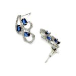 ZENEME Rhodium-Plated with Silver-Toned White Cubic Zirconia & American Diamond studded Necklace and Drop Earrings Jewellery Set for women - Image 6