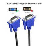 BLACK CROWN VGA to VGA Cable 3M, Computer VGA Monitor Cable 1080P Full HD Male to Male Cord HD, Engineering Brade Cord 3M for Computer PC Monitor Laptop TV Projector and More. - Image 2