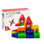 Magnetic Tiles Building Blocks Set for Kids, 33 Pieces | Strong Magnetic Construction Toy with Idea Book | STEM Educational Learning Toy | Creative Building Blocks | Non-Toxic ABS | Ages 3+
