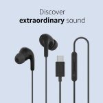 Wired Headphones Compatible with Xiaomi Type-C, in-Ear Earbuds with 12.4mm Deep Bass Drivers, HD Mic, IP54 Protection Black (MN-PL54) - Image 2