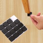 CHUNZEXI Square Rubber Self Adhesive Square Felt Pads Non Skid Floor Protector Furniture Sofa Furniture Chair Balance Pad Noise Insulation Floor Bumper Color: Black - 32 Pcs