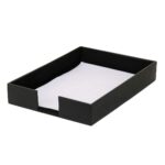 Paper Tray Stackable Letter Trays Jewelry Display Tray for Home, Room Desk, Organiser Accessories Rectangular Leather A4 Office Paper Tray (Black)