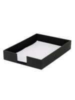 Paper Tray Stackable Letter Trays Jewelry Display Tray for Home, Room Desk, Organiser Accessories Rectangular Leather A4 Office Paper Tray (Black)