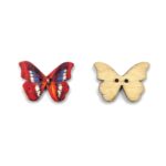 Wooden Butterfly Shape Buttons 2 Hole Sewing Buttons for Fashion/Replacement/Decorative/Jackets/Kurtis and Also Used DIY Art and Craft item (711 - Wooden RED BLU BUTTERFLY Buttons 24 pcs) - Image 2