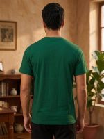 Lux Cozi Men's Cotton Solid Round Neck Regular Fit Half Sleeve T-Shirt | Tshirt for Men | Plain-Regular Fit - Image 2
