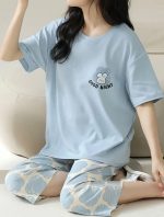 Women T-Shirt & Capri Pants Night Suit Set, Printed Casual Sleepwear for Women, Soft Lounge Wear Co-Ord Set Home Comfort - Image 5