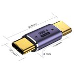 AreMe 2 Pack USB C Male to Male Adapter, Purple | 100W/40Gbps/8K, Type C Coupler Extender for Thunderbolt 4/3, MacBook, Laptop, Phones - Image 6