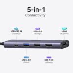 UGREEN Revodok USB C Hub 5 in 1 with 4K HDMI, 100W PD, 3×USB-A Data Ports | Aluminium Type C Adapter for PC Laptop Tablet Phone Compatible with MacBook, iPad, iPhone 17/16/15 Pro Max and More - Image 2