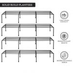 Amazon Brand - Solimo Anti-Rust Metal Plant Stand | Set of 4 | Rectangular | 120Kg Load Capacity | Galvanized Metal Planter/ Pot Stand with 7 Layer Coating | for Living Room/Outdoor/ Balcony | Black - Image 3