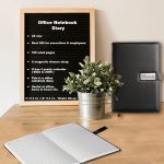 Giftana Personalized Notebook Diary with Pen, Keychain, Water Bottle 750ml and Card holder Gift Set for Men and Women, 5 in 1 Customized Gifts for Father, Corporate Gifts for Employee (Black) - Image 2