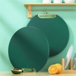 Circle Double-Sided Chopping Board Antibacterial Chopping Block Thickened Kitchenware Safe Durable 360°Rotatable Round Cutting Serving Chopping Board with Rotatable Handle - Image 2