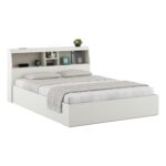 Spacewood Whitora Bed |King Size (78 X 72) Engineered Wood Bed with Box Type Storage | Shelfs in Headboard | 3 Year Warranty | Modern Design |Engineered Wood | Kingston White - Image 5