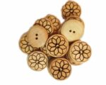 Ekta Enterprise Maple Big Size Wooden Flower Designed Button Dia. 25mm, 2 Holed Buttons for Clothing,Designer Collection of Ethnic Ware, Ladies Kurties, Sewing, DIY Art and Craft Pack of 50 - Image 2