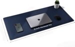 V-CUBE DESIGNS Premium Vegan Leather Desk Mat 90X45cm 2.4mm Thick&Padded|Laptop Mat/Extended Mouse Pad/Stitched, Reversible, Sturdy Deskspread with High Tear/Peel Strength|Anti-Slip,Splash-Proof|Blue - Image 2