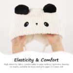 SNOWIE SOFT® Panda Styling Toddler Baby Cap 6-36 Months, Warm Plush Knitted Beanie Winter Cap for Baby Girl Boy with Chin Strap and Cute Ears for Ear Protection, Cozy Outdoor Hat Christmas Gift - Image 5