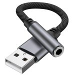 Tobfit USB to 3.5mm Headphone Adapter, USB A to Aux Jack Audio Adapter Cable Cord for PS5 PS4 PC Windows Mac Linux Laptop Desktop and More
