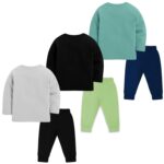 TS LAVI TAVI Toddler Boys & Girls Cotton Printed T-Shirt Pyjama Set | Full Sleeve Top & Jogger Pants | Soft Cotton Nightwear & Casual Wear | Unisex Kids Clothing | Set of 3 - Image 2