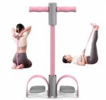 PANCA Fitness Tension Rope with Wider Pedal | 6 Tube Elastic Yoga Pedal Puller Resistance Band | Exercise Stretching Band for Abs, Waist, Legs & Full Body Workout | Home Gym Equipment (Pink)